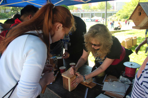 Attendees at the 2016 Women in Trades Fair had the opportunity to build a birdhouse, thanks to FMD
