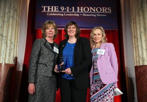 Pictured from left, Catherine Bishop of OnStar, Marlys Davis, E9-1-1 Program Manager for King County, and Harriet Miller-Brown of the National Association of State 911 Administrators (NASNA).