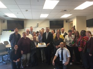 Executive Constantine with Patty Hayes, Director of Public Health, and some of the organizers of King County’s entry in the 2016 Seattle Pride Parade.