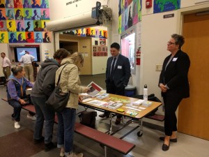Leo Flor and Kelli Carroll staffed a DCHS table at the Fall City CSA meeting in 2016.
